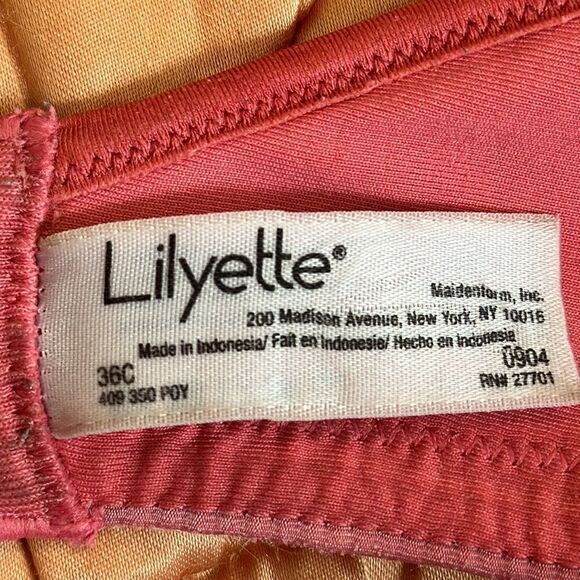 Lilyette pink nylon/elastane bra with adjustable straps Style# 0904 36C - Picture 5 of 8